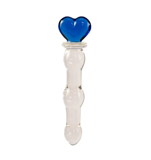 Dildo de Vidrio Corazón Blue 18 cm